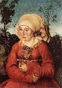 CRANACH, Lucas the Elder Portrait of Frau Reuss dgg oil painting on canvas